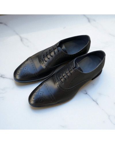 Richelieu à bout droit perforé James FitzJames E580 cuir noir