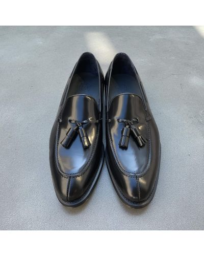 Mocassin à pompons James FitzJames 10836 cuir noir