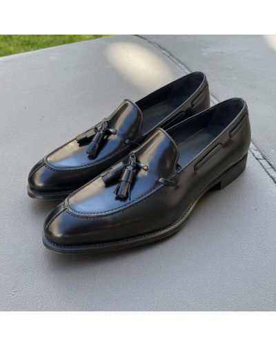 Mocassin à pompons James FitzJames 10836 cuir noir