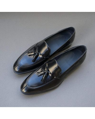 Mocassin à pompons James FitzJames 10836 cuir noir
