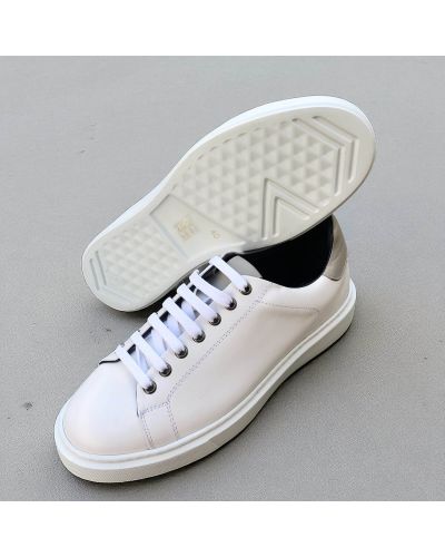 Sneakers Richelieu James FitzJames E617 cuir blanc