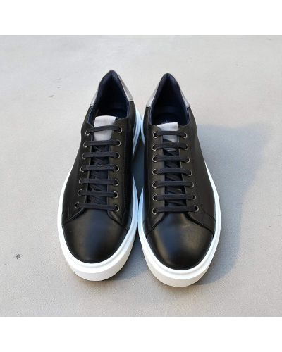 Sneakers Richelieu James FitzJames E617 cuir noir