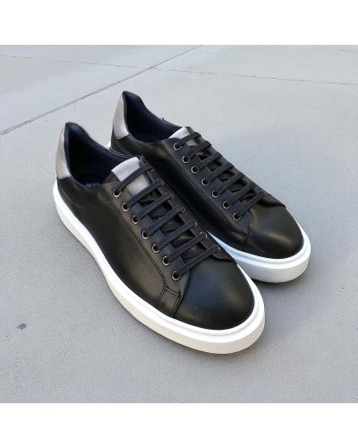 Sneakers Richelieu James FitzJames E617 cuir noir