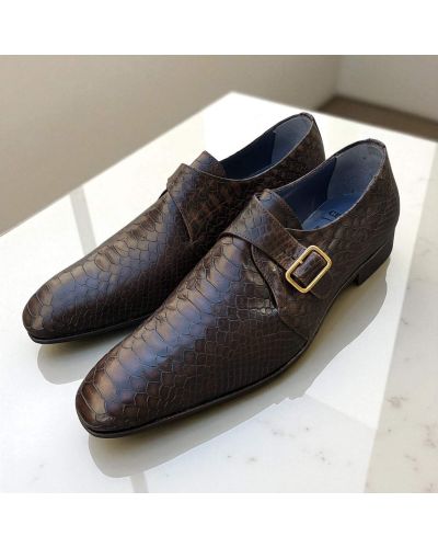 Chaussure à boucle Center 51 12250 Tony cuir façon python marron