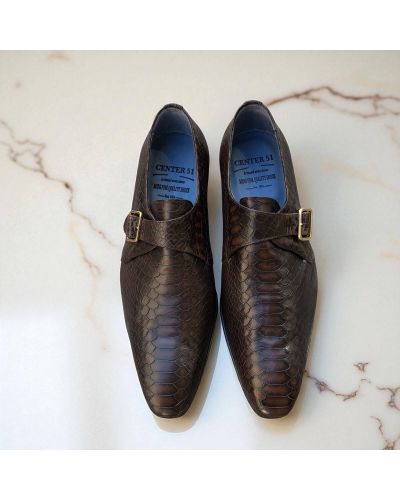 Chaussure à boucle Center 51 12250 Tony cuir façon python marron