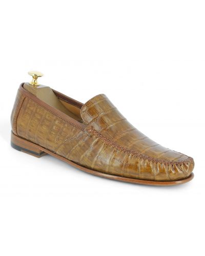 Moccasin Mezlan 7452 genuine camel crocodile