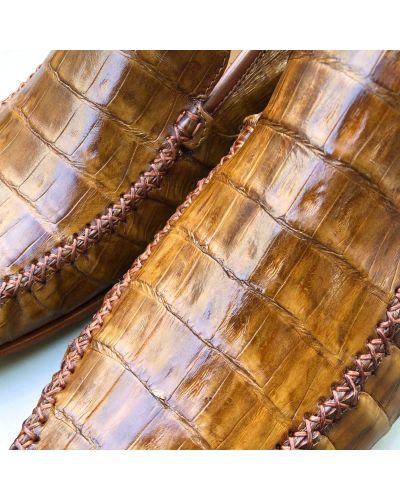 Moccasin Mezlan 7452 genuine camel crocodile Moccasin Mezlan 7452 genuine camel crocodile