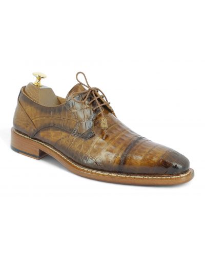 Derby shoe Mezlan 50032 genuine camel crocodile