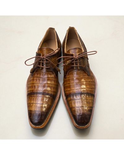 Derby shoe Mezlan 50032 genuine camel crocodile Derby shoe Mezlan 50032 genuine camel crocodile