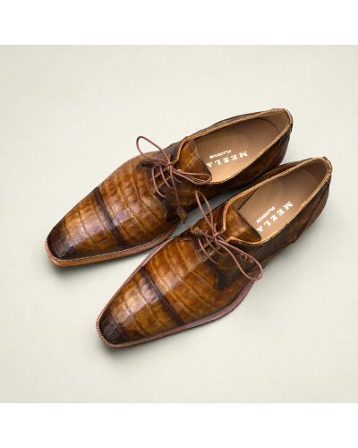 Derby shoe Mezlan 50032 genuine camel crocodile Derby shoe Mezlan 50032 genuine camel crocodile