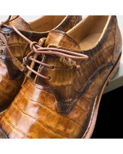 Derby shoe Mezlan 50032 genuine camel crocodile Derby shoe Mezlan 50032 genuine camel crocodile