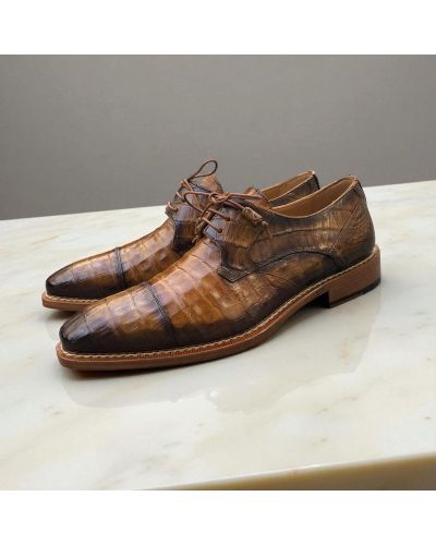 Derby shoe Mezlan 50032 genuine camel crocodile Derby shoe Mezlan 50032 genuine camel crocodile