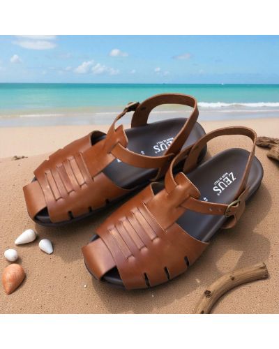 Sandals Zeus 27041 brown leather Sandals Zeus 27041 brown leather