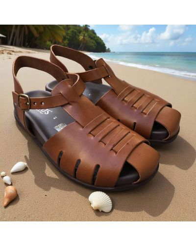 Sandals Zeus 27041 brown leather Sandals Zeus 27041 brown leather