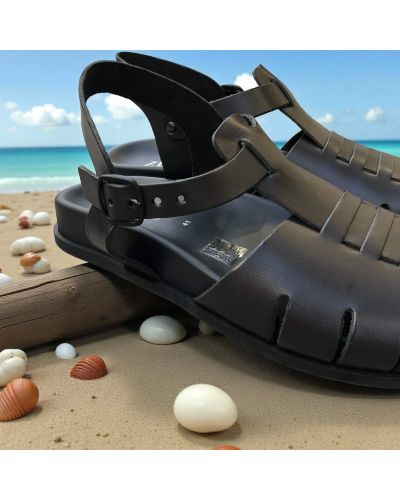 Sandals Zeus 27041 black leather Sandals Zeus 27041 black leather