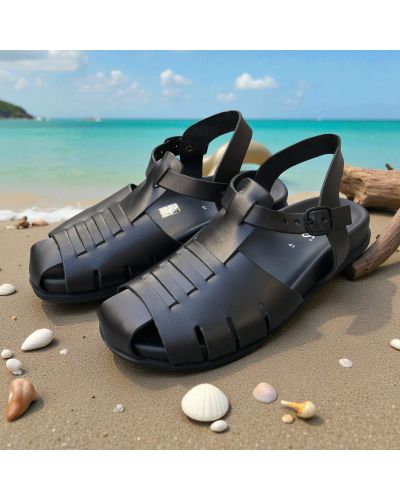 Sandals Zeus 27041 black leather Sandals Zeus 27041 black leather