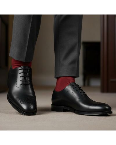 One cut Oxford shoes James FitzJames E520 black leather