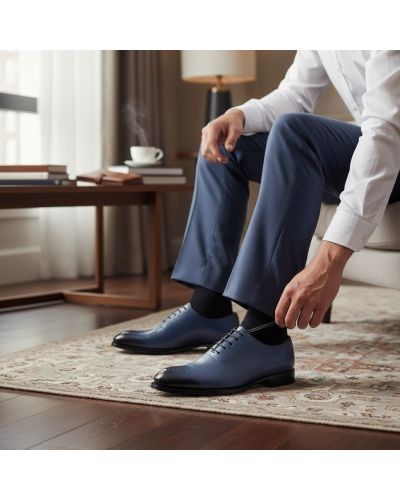 Richelieu One cut James FitzJames E520 cuir marine