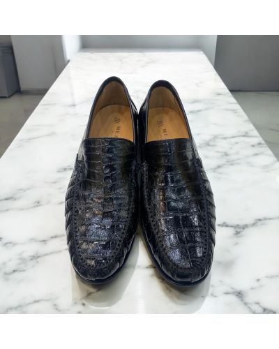 Mocassin Mezlan 7452 véritable crocodile noir