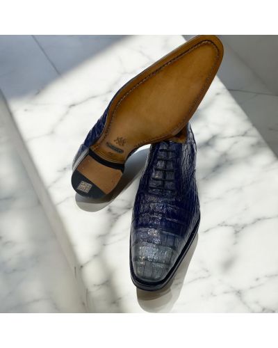 Oxford shoe Mezlan 4338 genuine blue-grey crocodile