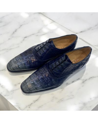 Oxford shoe Mezlan 4338 genuine blue-grey crocodile