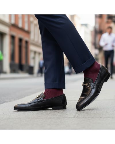 Mocassin Mezlan 50289 véritable lézard noir