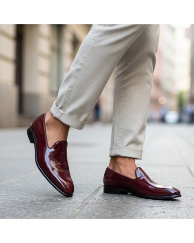 Mocassin slippers Center 51 Baron vernis bordeaux