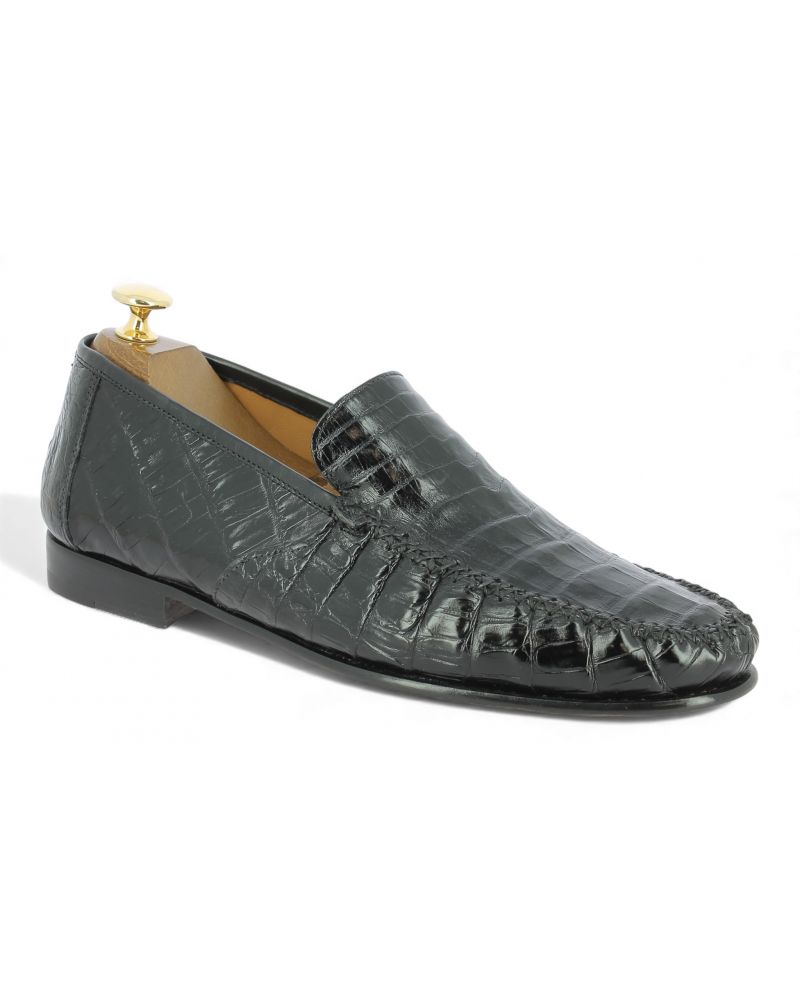 Mocassin Mezlan 7452 véritable crocodile noir