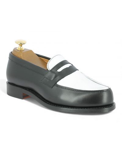 Moccasin Woman John Mendson 0622 Wendy black and white bicolor leather