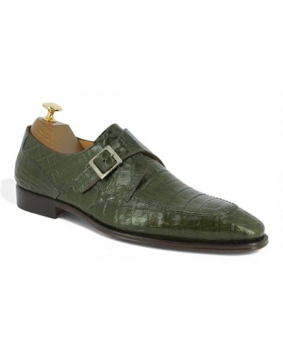 Chaussure à boucle Mezlan 50148 croco vert