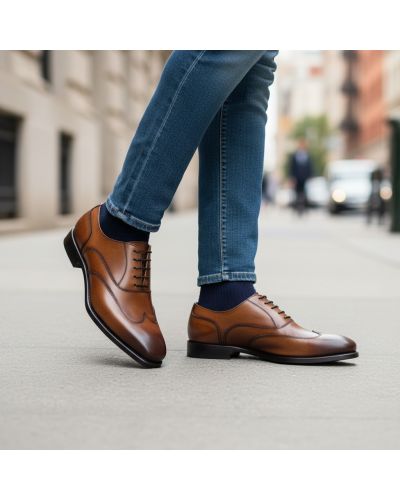 Arrow toe Oxford Berwick 4771 brown leather