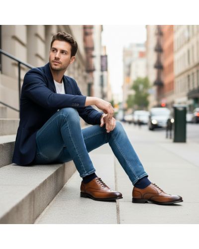 Arrow toe Oxford Berwick 4771 brown leather