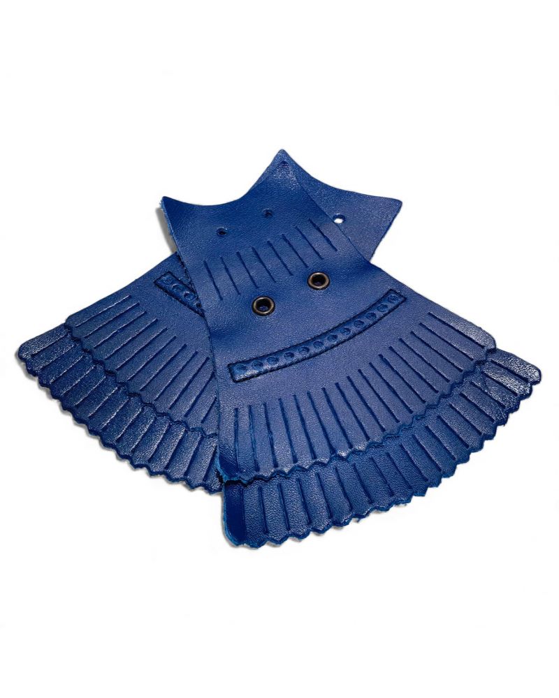 Mexican fringe in electric blue leather