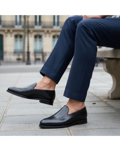 Mocassin John Mendson 13369 cuir noir