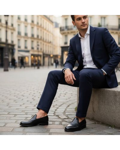 Mocassin John Mendson 13369 cuir noir