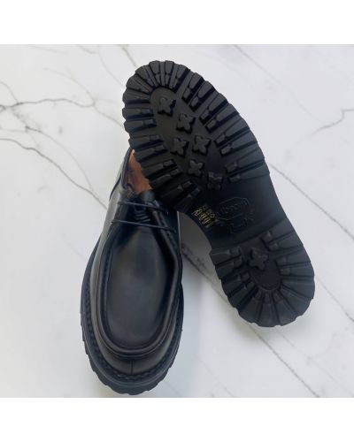 Derby John Mendson 14870 semelle gomme commando cuir noir