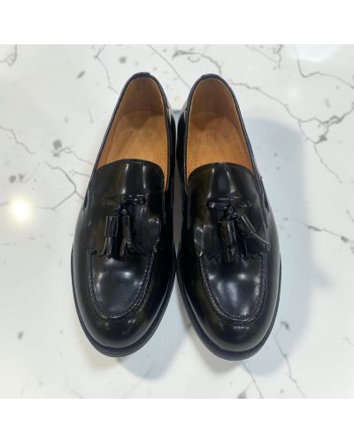 Loafer with fringe and tassels John Mendson 14726 black polido leather