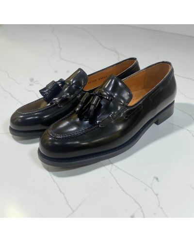 Loafer with fringe and tassels John Mendson 14726 black polido leather