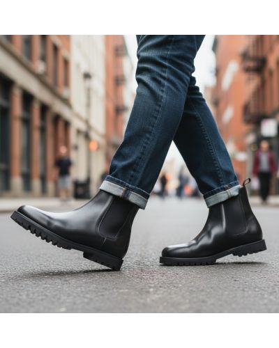 Bottine Chelsea John Mendson 15099 cuir noir