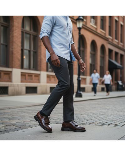 Derby shoe Triple Sole Center 51 14300 brown croco-effect embossed leather