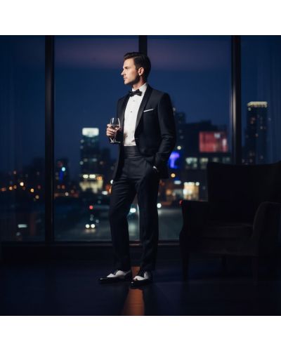 Richelieu Center 51 3763 Tim cuir bicolore noir et blanc