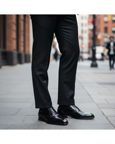 Oxford shoe Mezlan 4338 genuine black crocodile
