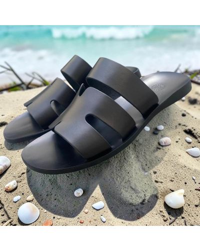 Sandale  Zeus 22207 cuir noir
