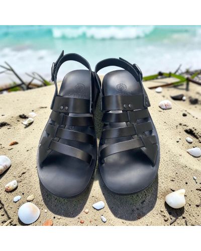 Sandale  Zeus 1145 cuir noir