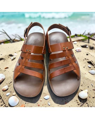 Sandals Zeus 1145 brown leather