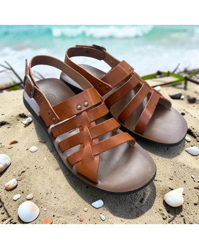 Sandals Zeus 1145 brown leather