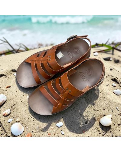 SandaleZeus 1145 cuir marron