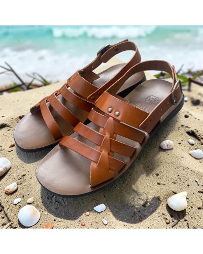 Sandals Zeus 1145 brown leather