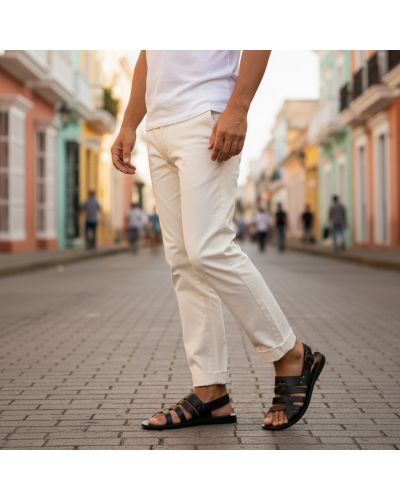 Sandals Zeus 1145 black leather