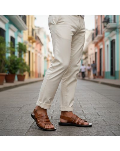 SandaleZeus 1145 cuir marron